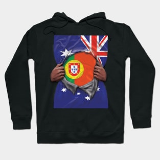 Portugal Flag Australian Flag Ripped - Gift for Portuguese From Portugal Hoodie